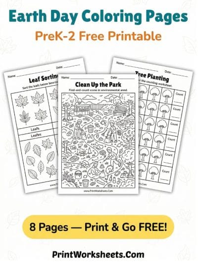 Earth Day Coloring Pages Free Printable | PrintWorksheets.com