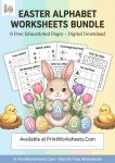 Easter alphabet worksheets bundle free premium printables WordPress blog featured image preschool learning activities download