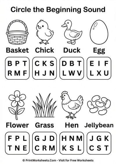 Easter Alphabet Worksheets Preschool – 6 Free PDF Pages