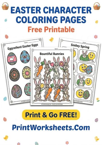 Easter Clipart Free Black And White Printable PDF