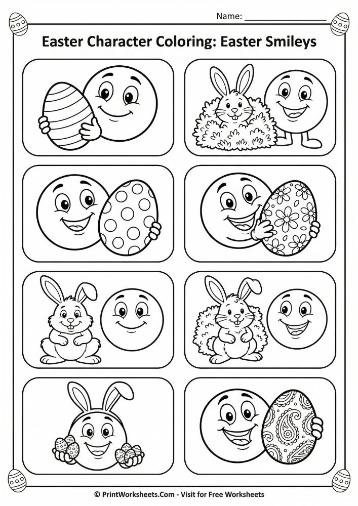 Kindergarten easter bunny and chick coloring worksheet free printable