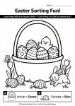 Easter coloring by category inside outside worksheet kids free printable