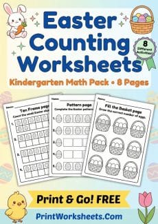 Easter Worksheet - Easter Counting Worksheets Kindergarten Free – Printable Math PDF | Free Printable