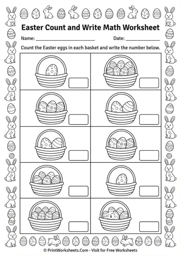 Easter Math Worksheets Grade 2 Free – 10 Pages | PrintWorksheets.com