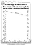 easter math matching worksheet 1st 2nd grade free printable - match eggs to numbers