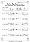 easter subtraction worksheet