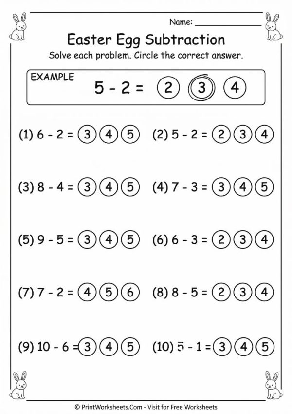 Easter Math Worksheets Grade 2 Free – 10 Pages | PrintWorksheets.com