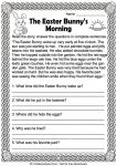 easter reading comprehension worksheet 2nd 3rd grade free printable - bunny morning story with questions