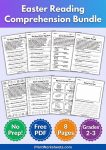 easter reading comprehension worksheets printable free pdf bundle