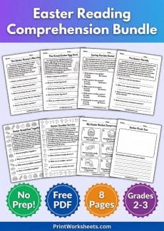 Easter Worksheet - Easter Reading Comprehension Worksheets Grade 3 – 8 Page PDF | Free Printable