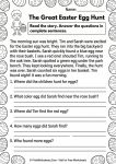 easter reading true false worksheet 2nd 3rd grade free printable - egg hunt comprehension