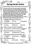easter reading multiple choice worksheet 2nd 3rd grade free printable - garden story questions