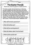 easter reading fill in blank worksheet 2nd 3rd grade free printable - vocabulary cloze passage