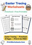 Easter tracing worksheets preschool free printable 8 pages letters words sentences