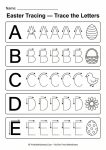 Easter letter tracing worksheet preschool free printable A to E