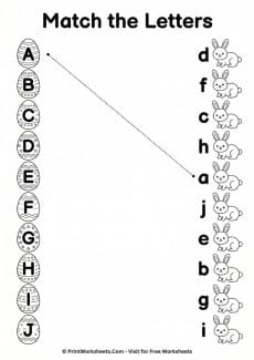 Easter Alphabet Worksheets Preschool – 6 Free PDF Pages
