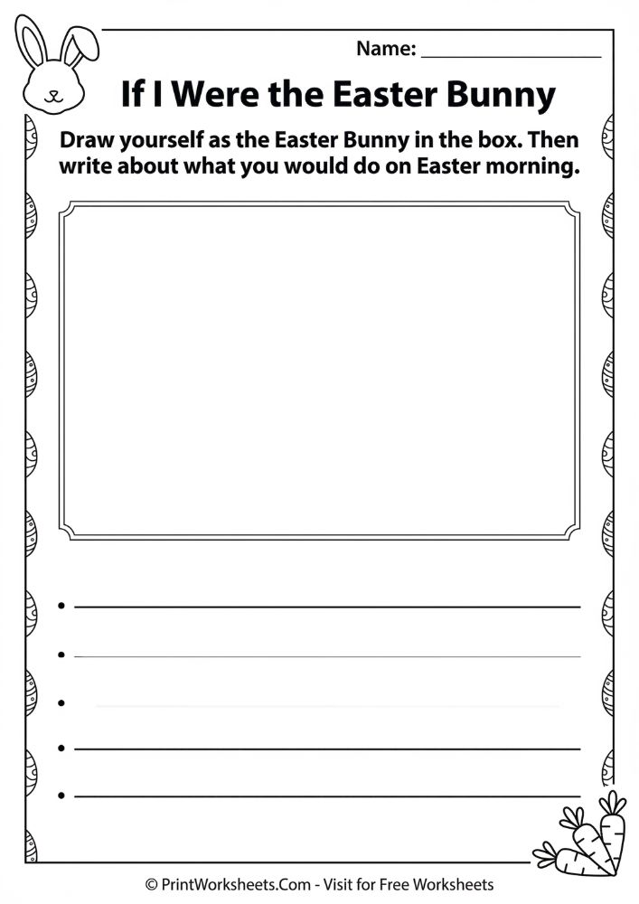 easter writing prompts draw and write worksheet elementary 2nd 3rd 4th grade free printable creative storytelling