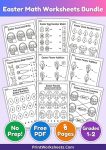 Easter Math Worksheets Grade 2 Free – 10 Page PDF Bundle