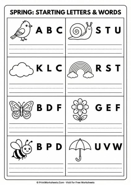 Spring Abc Worksheet 1st Grade Spring Alphabetical Order Worksheets (Free PDF)