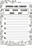 Spring ABC order write words Alphabetical Worksheet