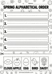 Spring Alphabetical Order Worksheet