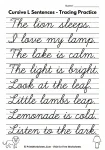 Cursive L sentences tracing worksheet