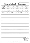 Uppercase cursive L tracing worksheet