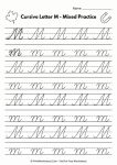 Cursive letter M mixed case tracing practice