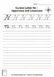 Cursive letter N combined uppercase lowercase tracing