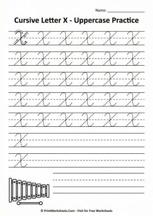 Cursive Letter X Worksheet Free Printable | PrintWorksheets