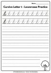 Cursive lowercase letter t tracing practice worksheet with stroke guides and handwriting lines for 3rd grade