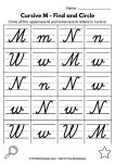 Cursive M find and circle letter recognition
