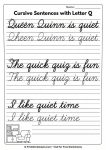 cursive writing Q Word tracing practice 1