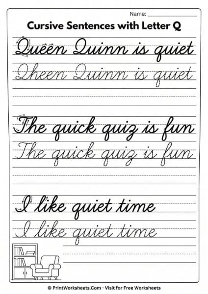 How To Write Cursive Q Cursive Letter Q Worksheet Free Printable | PrintWorksheets