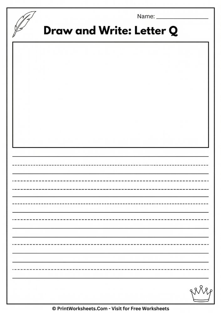 cursive writing Q Word tracing practice pdf printable