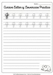 cursive writing Q Word tracing practice lowercase