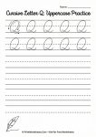 cursive writing Q Word tracing practice