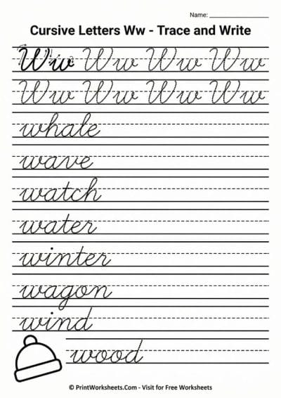 Cursive Wf Cursive Letter W Worksheet Free Printable – PDF