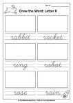 cursive r drawing and writing worksheet