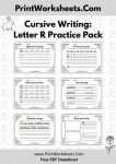 r cursive writing worksheets printable