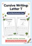 Cursive Writing T Workheets Free Printable PDFs