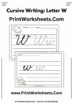 Free cursive letter W worksheets bundle - uppercase lowercase tracing words and sentences practice for 3rd grade handwriting