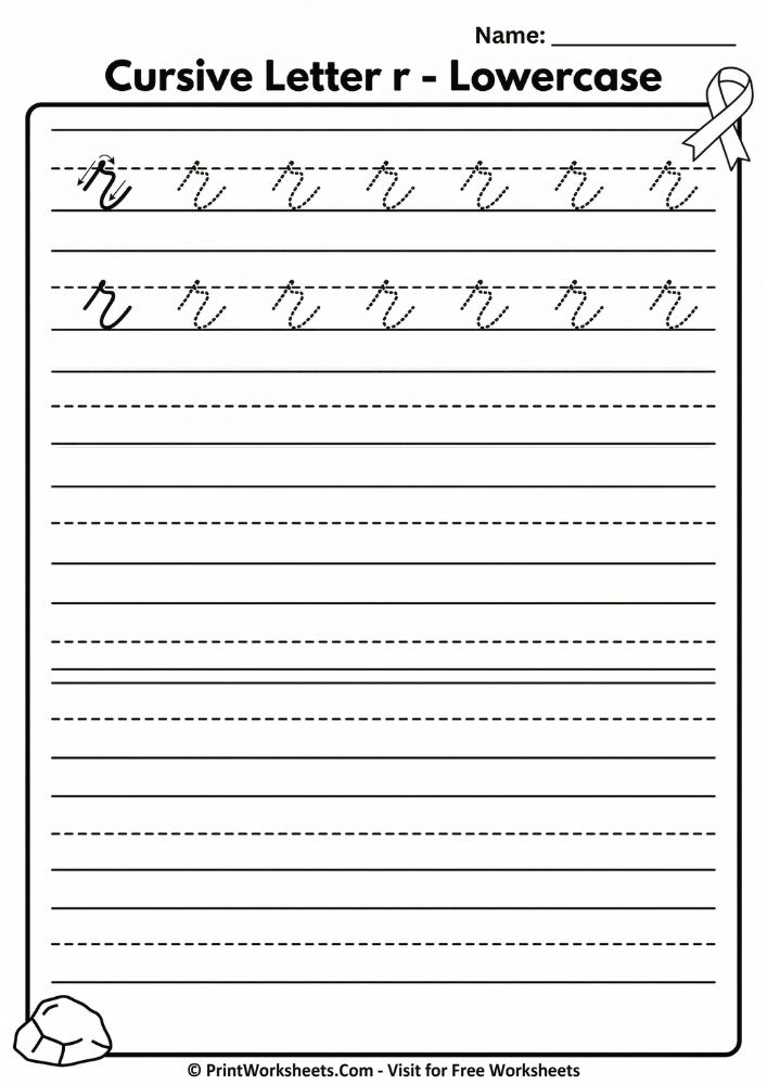 cursive r lowercase worksheet