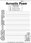 Spring acrostic poem worksheet for grade 4 free printable
