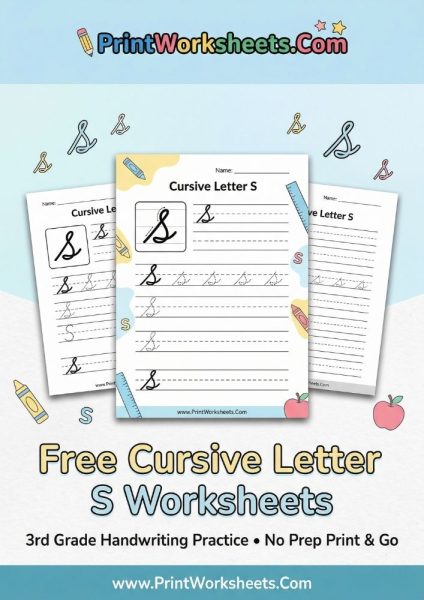 Free Cursive Letter S Worksheet – Uppercase & Lowercase Practice PDF