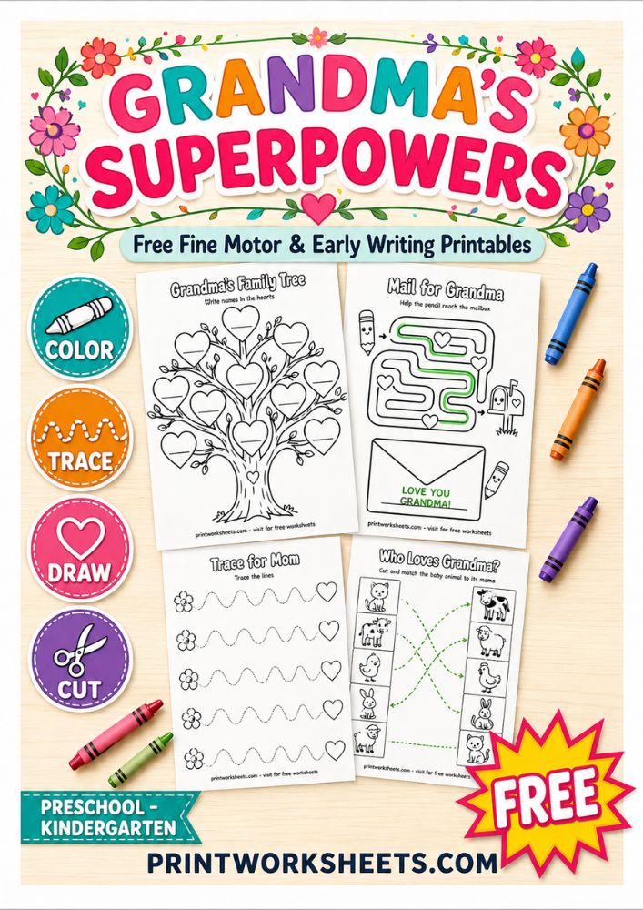 Mother's Day Worksheet - Free All About My Grandma Worksheets for Mother’s Day PDF | Free Printable