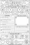Free printable Happy Mother’s Day worksheet for kids with storytelling, drawing, and cut-out decorations