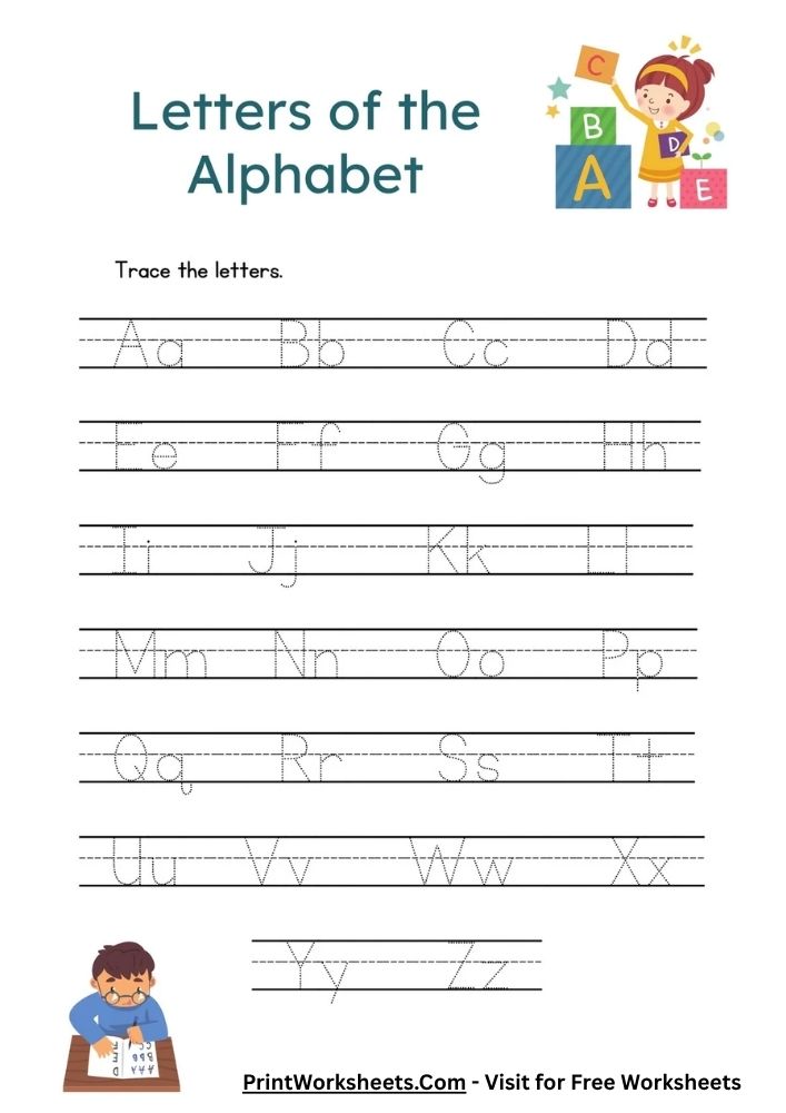Cursive Writing Worksheets PDF Free Printable A to Z