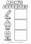 Mom's favorite things matching game first grade mothers day worksheet