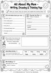 all about my mom worksheet writing drawing thinking page fill in the blanks describe your mom printable